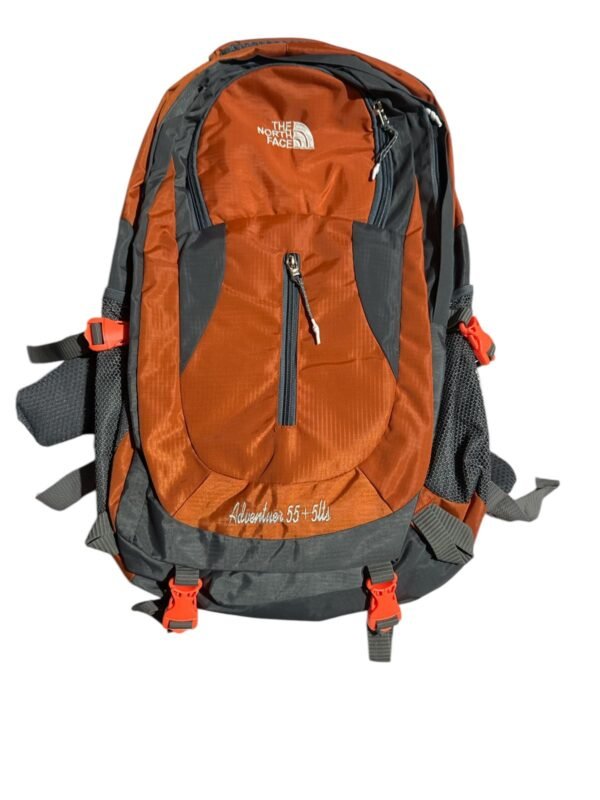 55L + 5L The North Face Backpack Orange & Gray