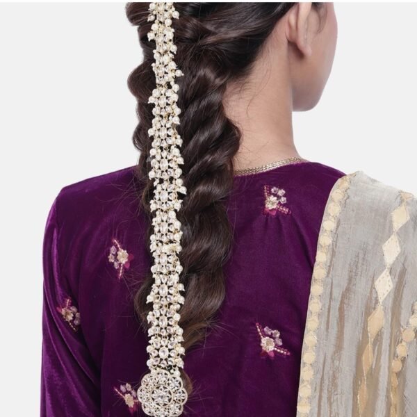 Diamond shape  bridal wedding prandaa choti - Image 5