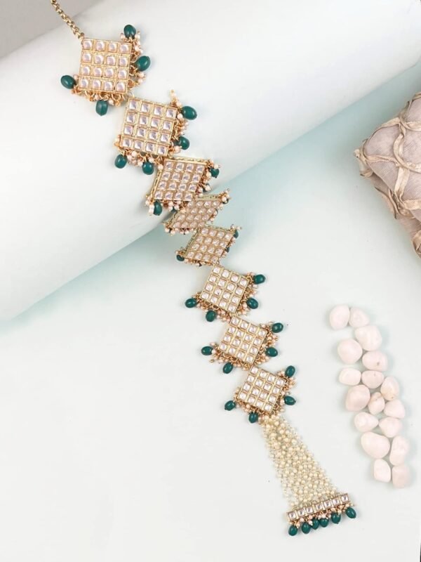 Diamond shape  bridal wedding prandaa choti - Image 8