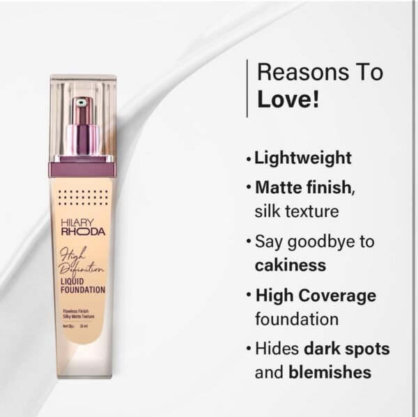 Hilary Rhoda High Definition Foundation | Hides Pores & Blemishes - Image 2
